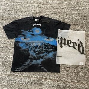 Hellstar Black and Blue Graphic T-Shirt